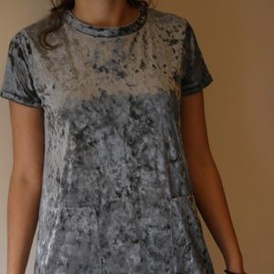 Bobeau small silver velvet dress